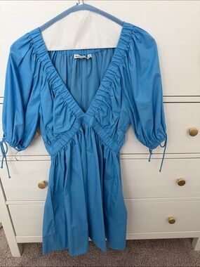 emerson linen-blend puff sleeve mini dress Emerson Puff Sleeve Mini Dress